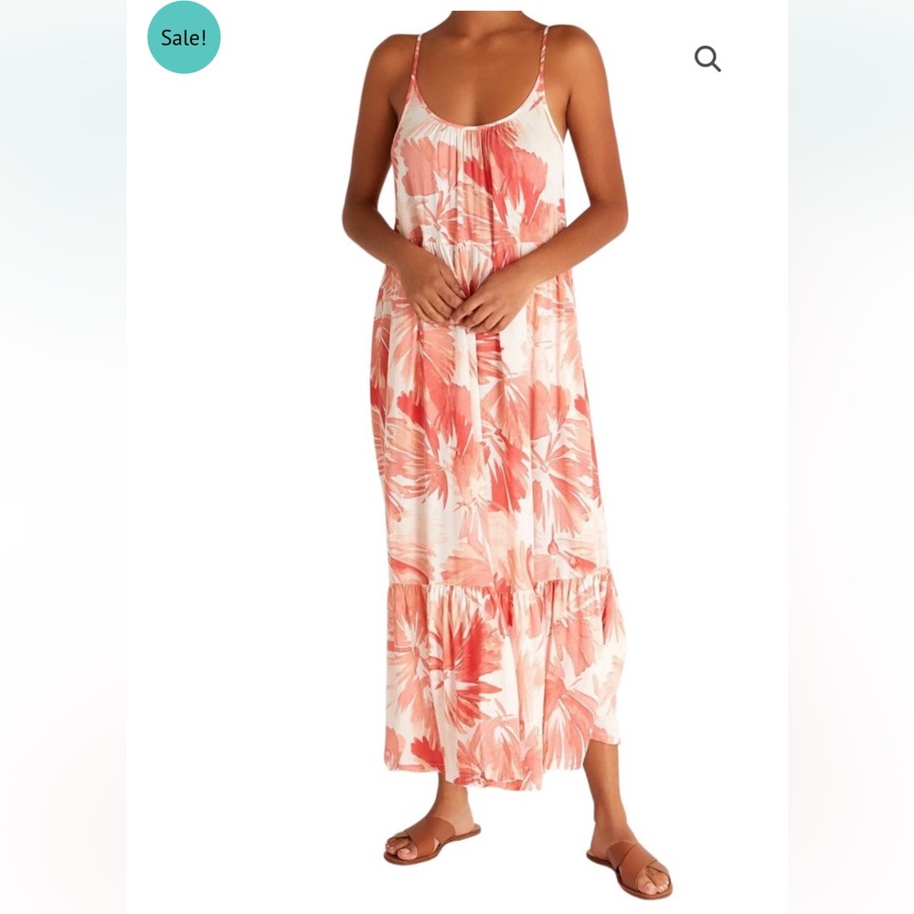 Z Supply Lido Watercolor Dress in Coral